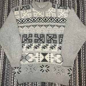 Vintage Pure Shetland Style Italy Wool Knitwear Made in Italy Size M